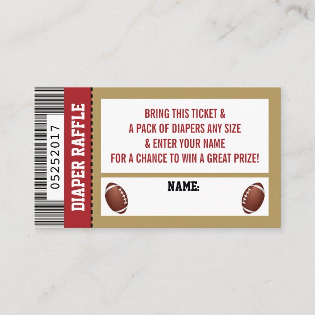 Carte D'accompagnement Billet rabat, Sports, Baby shower de football (Devant)