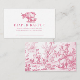 Carte D'accompagnement Billet Raffle Pink French Country Farm