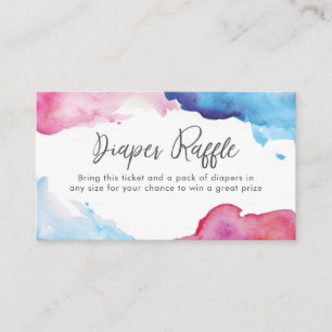 Carte D'accompagnement Billet rose bleu de tombola de couche-culotte