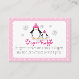 Carte D'accompagnement Billet rose de tombola de couche-culotte de
