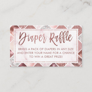 Carte D'accompagnement Billet rose de tombola de couche-culotte d'or