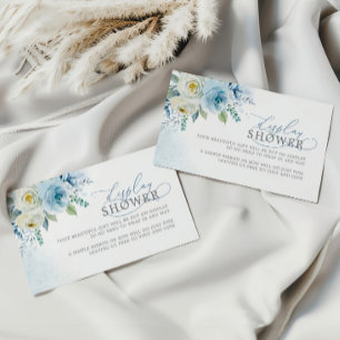 Carte D'accompagnement Billet Rose Dusty Blue