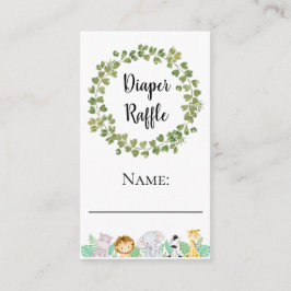 Carte D'accompagnement Billet Safari Diaper Raffle Name