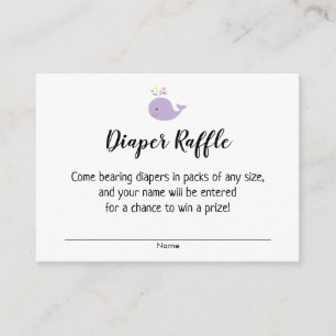 Carte D'accompagnement Billet simple Baby shower de roussettes, Baleine