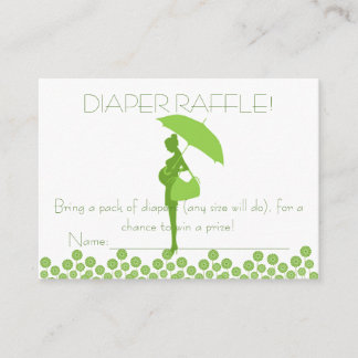 Carte D'accompagnement Billets à rabat Silhouette Baby shower vert