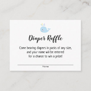 Carte D'accompagnement Billets de rousseur baby shower avec baleine bleue