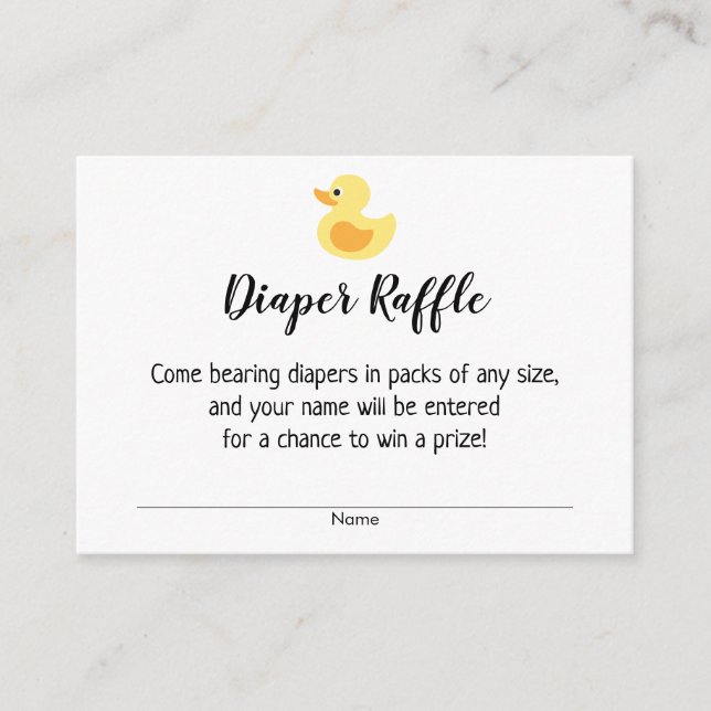 Carte D'accompagnement Billets de rousseur baby shower avec canard en cao (Devant)