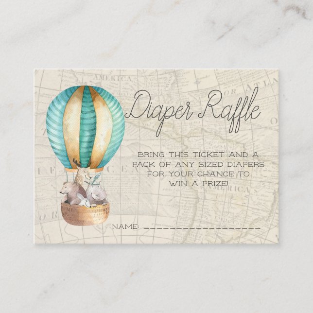 Carte D'accompagnement Billets de rousseur baby shower | Ballon à air (Devant)