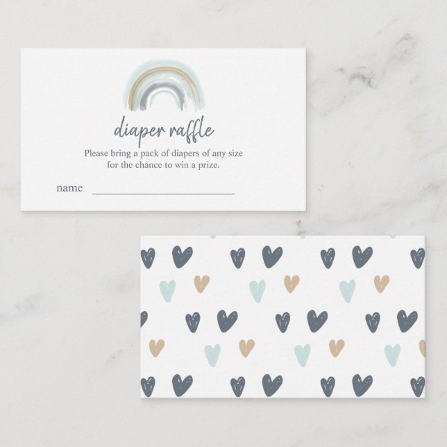 Carte D'accompagnement Billets de rousseur Blue Boho Rainbow Diaper (Devant / Derrière)