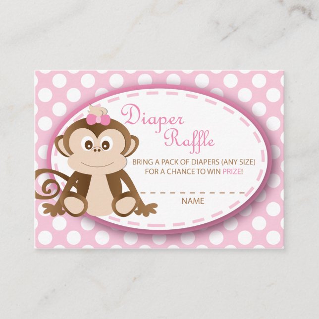 Carte D'accompagnement Billets de rousseur de singe-Bébé fille (Devant)