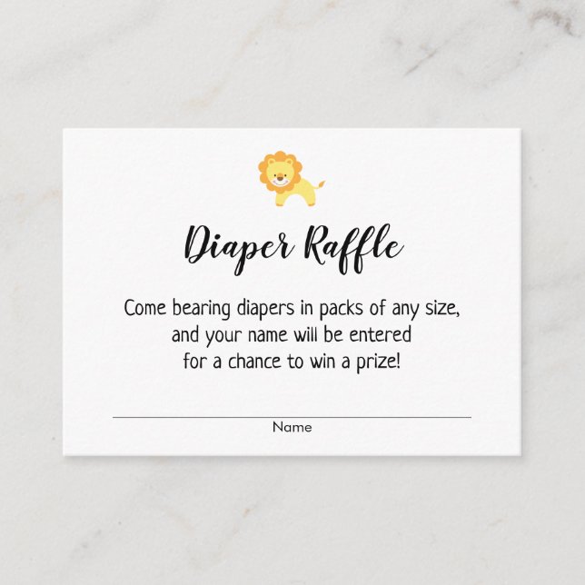 Carte D'accompagnement Billets de rousseur simple Baby shower avec Lion (Devant)