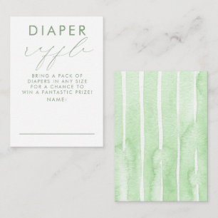 Carte D'accompagnement Billets de tombola de couche bébé shower vert blan