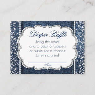 Carte D'accompagnement Billets de tombola de couche en denim et diamant