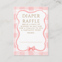 Billets de tombola de couches Bébé Fille à l'arc r