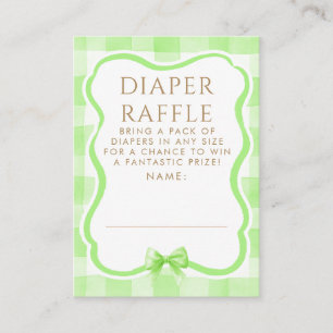 Carte D'accompagnement Billets de tombola de couches bébé Shower avec rub