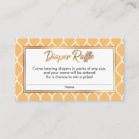 Billets de tombola pour couches Tangerine & White