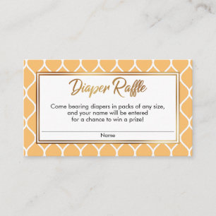 Carte D'accompagnement Billets de tombola pour couches Tangerine & White