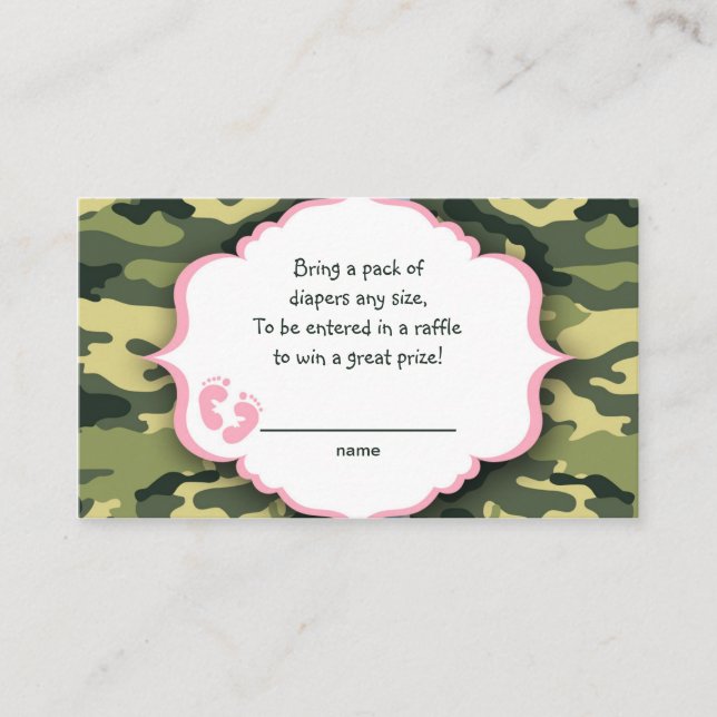 Carte D'accompagnement Billets de tombola rose et verte ou insérer des ca (Devant)