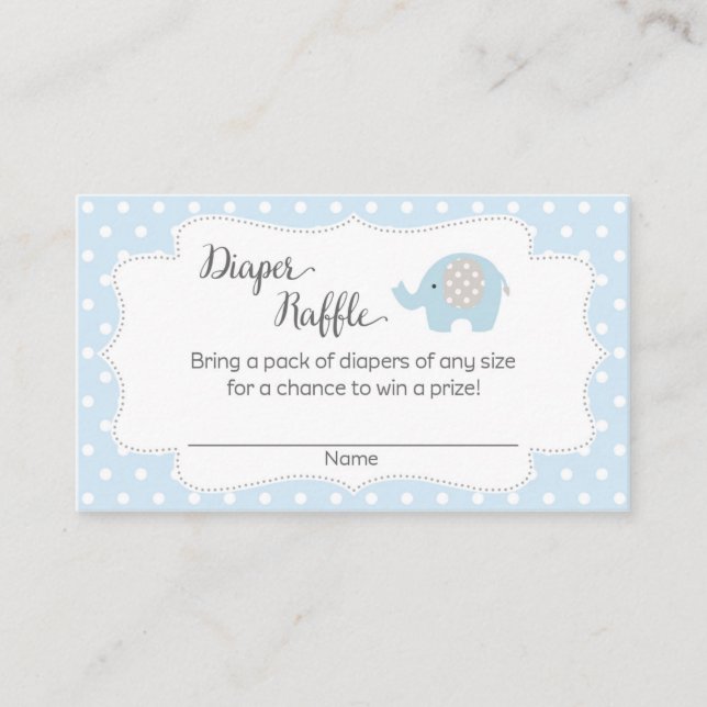 Carte D'accompagnement Billets rabat Baby shower éléphant (Devant)