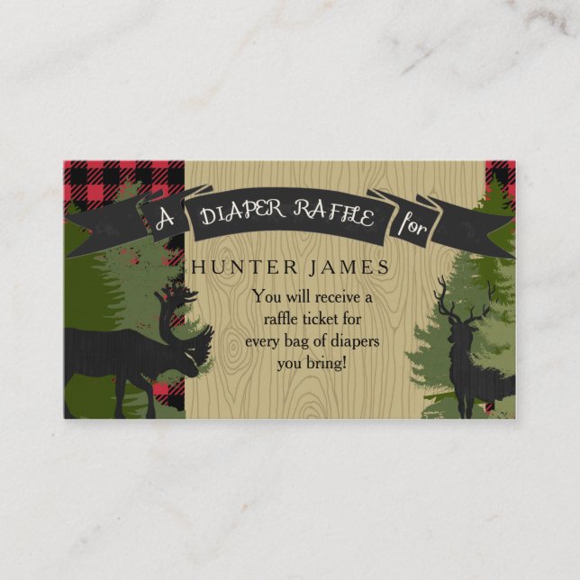 Carte D'accompagnement Billetterie Raffle bûcher bûcheron bûcheron Antler (Devant)