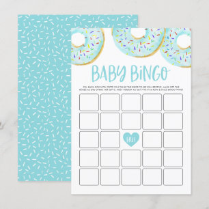 Carte D'accompagnement Bingo Baby shower de beignets bleu clair