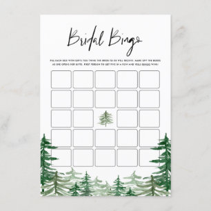 Carte D'accompagnement Bingo Fête des mariées forestière de aquarelle