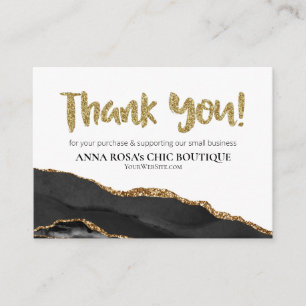 Carte D'accompagnement *~* Black AGATE QR Logo MERCI Review AP8 