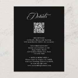 Carte D'accompagnement Black Delicate Elegant Wedding Détails