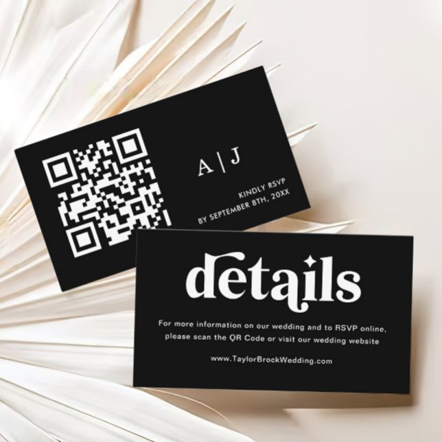 Carte D'accompagnement Black Disco Details Site Mariage (Créateur téléchargé)