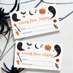 Carte D'accompagnement Black Orange Halloween Devinez combien 
