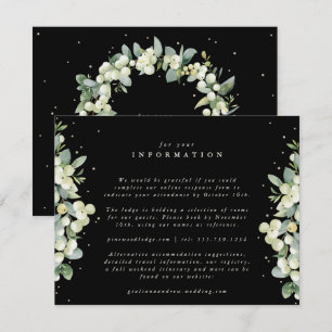 Carte D'accompagnement Black Snowberry+Eucalyptus Eedge Mariage Info