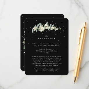 Carte D'accompagnement Black Snowberry+Eucalyptus Réception de mariage de