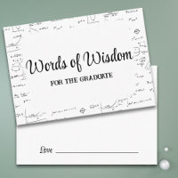 Black White Script Graduate Words of Wisdom Consei