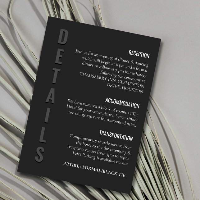 Carte D'accompagnement Blackout Minimalist Wedding (Créateur téléchargé)