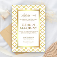 Blanc et Or Quatrefoil Marocain Mehndi Musulman