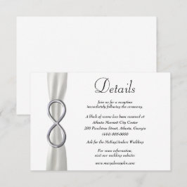 Carte D'accompagnement  blanc Infinité en argent Détails du Mariage