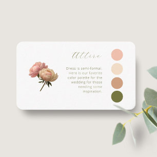 Carte D'accompagnement BLANCHE   Pastel Rose Mariage Code vestimentaire