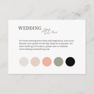 Carte D'accompagnement BLANCHE   Robe Mariage Dot Couleur Attente