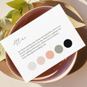 Carte D'accompagnement BLANCHE Robe Mariage Dot Couleur Attente