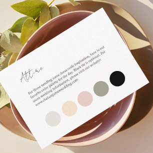 Carte D'accompagnement BLANCHE Robe Mariage Dot Couleur Attente