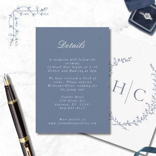 Carte D'accompagnement Blason Botanique Romantique Mariage