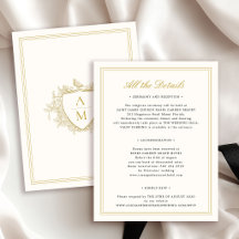 Blason de mariage classique vintage formel monogra