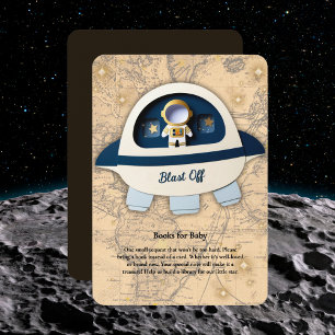 Carte D'accompagnement Blast Off ! Baby shower d'astronautes Vintages