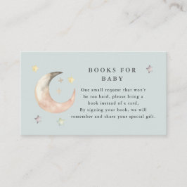 Carte D'accompagnement Bleu Boho En extase Livre demandé Baby shower