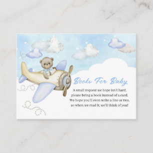 Carte D'accompagnement Bleu clair Teddy Bear Livres d'avion pour bébé