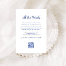 Bleu et blanc | Détails du Mariage Code QR