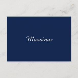 Carte D'accompagnement Bleu foncé Élégant Casual Propre Nom Écriture manu