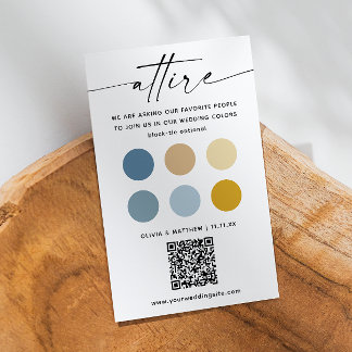Carte D'accompagnement Bleu Jaune habit code palette + QR