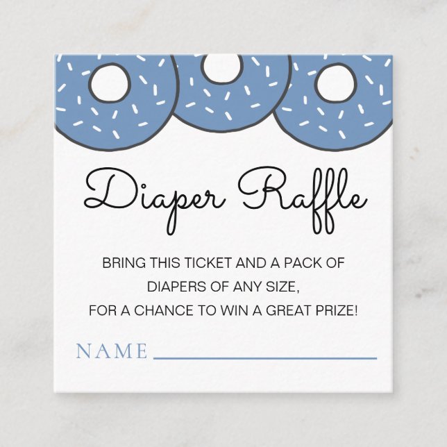 Carte D'accompagnement Bleu mignon Baby shower Déchets Raffin (Devant)