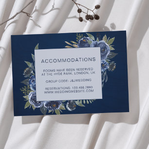 Carte D'accompagnement Bleu Poussiéreux Noces Champagne Ivoire